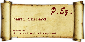 Pásti Szilárd névjegykártya
